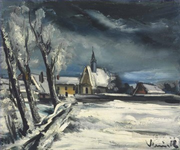 landscape Painting - Church in the snow Maurice de Vlaminck landscape
